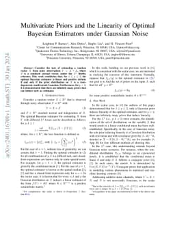 Multivariate Priors and the Linearity of Optimal Bayesian Estimators
  under Gaussian Noise
