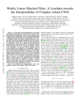 Widely Linear Matched Filter: A Lynchpin towards the Interpretability of
  Complex-valued CNNs