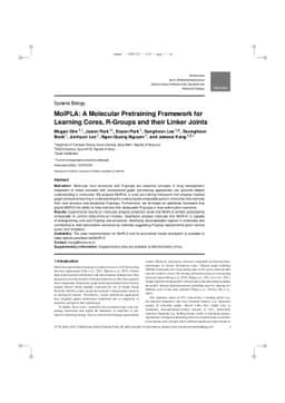 MolPLA: A Molecular Pretraining Framework for Learning Cores, R-Groups
  and their Linker Joints