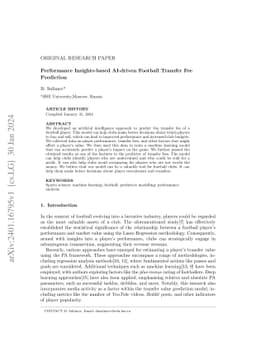 Performance Insights-based AI-driven Football Transfer Fee Prediction