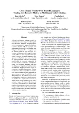 Cross-Lingual Transfer from Related Languages: Treating Low-Resource
  Maltese as Multilingual Code-Switching