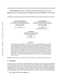 BCM-Broadcast: A Byzantine-Tolerant Causal Broadcast Algorithm for
  Distributed Mobile Systems
