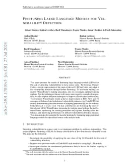 Finetuning Large Language Models for Vulnerability Detection