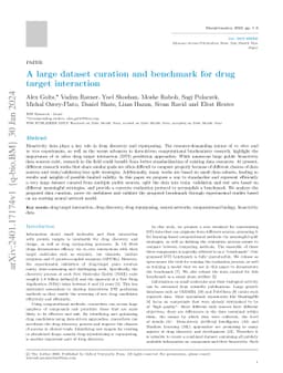 A large dataset curation and benchmark for drug target interaction