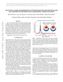 Detecting gamma-band responses to the speech envelope for the ICASSP
  2024 Auditory EEG Decoding Signal Processing Grand Challenge