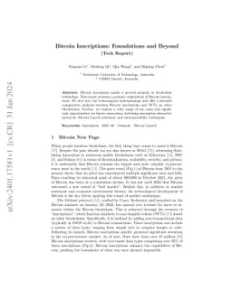 Bitcoin Inscriptions: Foundations and Beyond