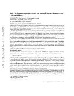 ReSLLM: Large Language Models are Strong Resource Selectors for
  Federated Search