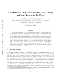 Generative AI for Data Science 101: Coding Without Learning To Code