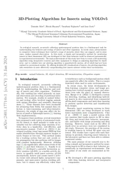 3D-Plotting Algorithm for Insects using YOLOv5