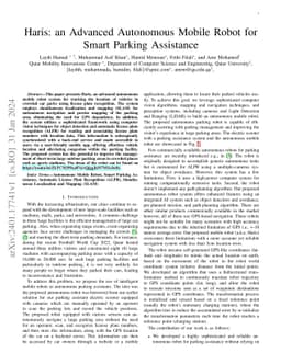 Haris: an Advanced Autonomous Mobile Robot for Smart Parking Assistance