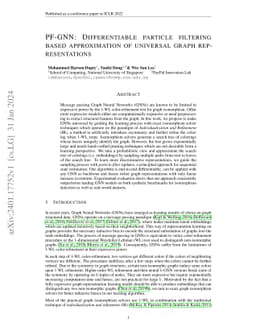 PF-GNN: Differentiable particle filtering based approximation of
  universal graph representations