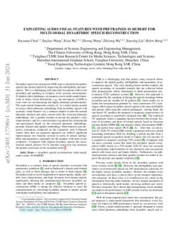 Exploiting Audio-Visual Features with Pretrained AV-HuBERT for
  Multi-Modal Dysarthric Speech Reconstruction