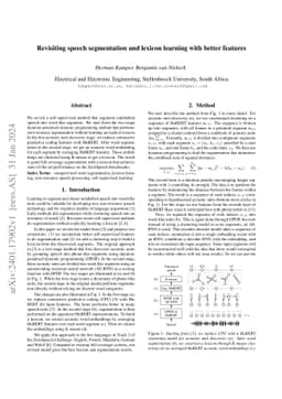 Revisiting speech segmentation and lexicon learning with better features