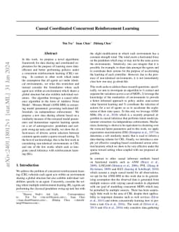 Causal Coordinated Concurrent Reinforcement Learning