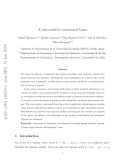 A cost-sensitive constrained Lasso