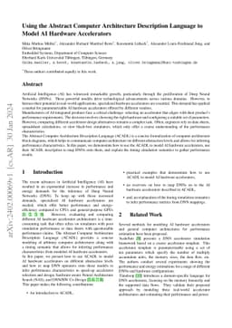 Using the Abstract Computer Architecture Description Language to Model
  AI Hardware Accelerators