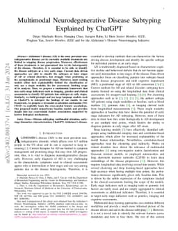 Multimodal Neurodegenerative Disease Subtyping Explained by ChatGPT
