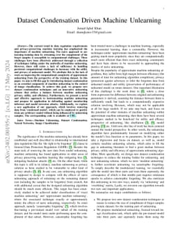Dataset Condensation Driven Machine Unlearning
