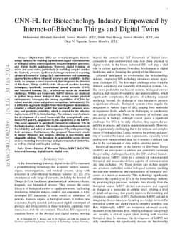 CNN-FL for Biotechnology Industry Empowered by Internet-of-BioNano
  Things and Digital Twins