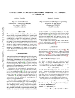 Understanding Neural Network Systems for Image Analysis using Vector
  Spaces and Inverse Maps