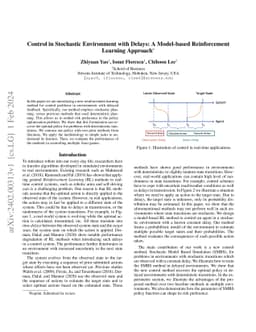 Control in Stochastic Environment with Delays: A Model-based
  Reinforcement Learning Approach