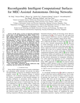 Reconfigurable Intelligent Computational Surfaces for MEC-Assisted
  Autonomous Driving Networks