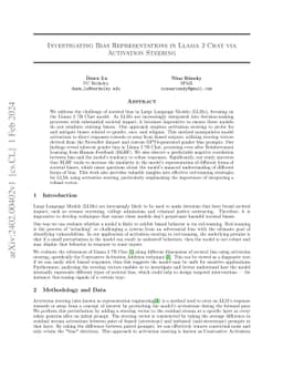 Investigating Bias Representations in Llama 2 Chat via Activation
  Steering