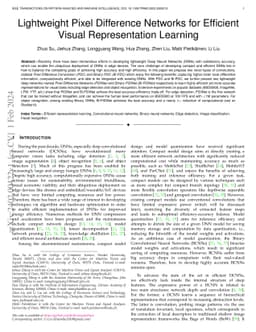Lightweight Pixel Difference Networks for Efficient Visual
  Representation Learning