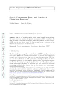 Genetic Programming Theory and Practice: A Fifteen-Year Trajectory