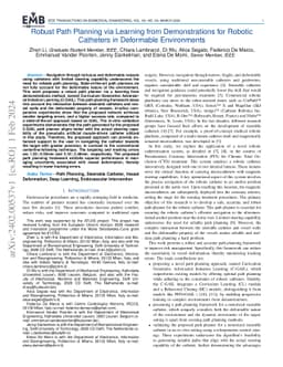 Robust Path Planning via Learning from Demonstrations for Robotic
  Catheters in Deformable Environments