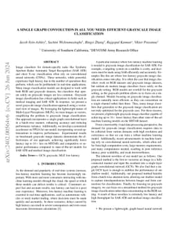 A Single Graph Convolution Is All You Need: Efficient Grayscale Image
  Classification