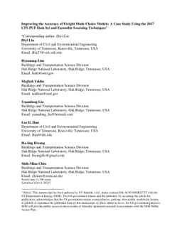 Improving the accuracy of freight mode choice models: A case study using
  the 2017 CFS PUF data set and ensemble learning techniques