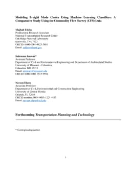 Modeling Freight Mode Choice Using Machine Learning Classifiers: A
  Comparative Study Using the Commodity Flow Survey (CFS) Data
