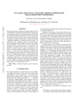 LVC-LGMC: Joint Local and Global Motion Compensation for Learned Video
  Compression