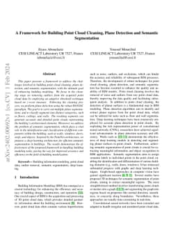 A Framework for Building Point Cloud Cleaning, Plane Detection and Semantic Segmentation