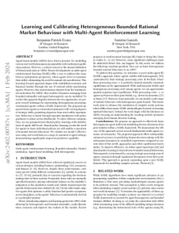 Learning and Calibrating Heterogeneous Bounded Rational Market Behaviour
  with Multi-Agent Reinforcement Learning