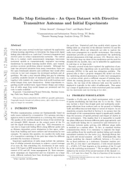 Radio Map Estimation -- An Open Dataset with Directive Transmitter
  Antennas and Initial Experiments