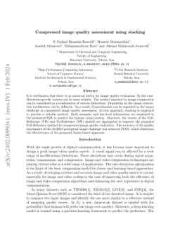 Compressed image quality assessment using stacking