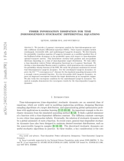Fisher information dissipation for time inhomogeneous stochastic
  differential equations