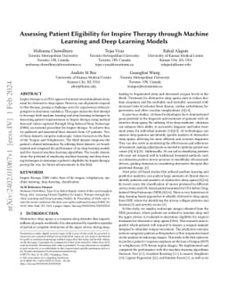 Assessing Patient Eligibility for Inspire Therapy through Machine
  Learning and Deep Learning Models