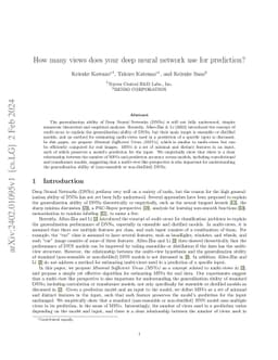 How many views does your deep neural network use for prediction?