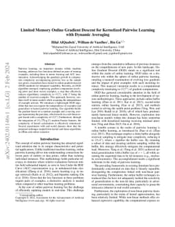 Limited Memory Online Gradient Descent for Kernelized Pairwise Learning
  with Dynamic Averaging