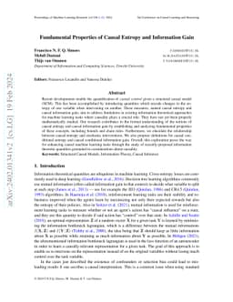 Fundamental Properties of Causal Entropy and Information Gain
