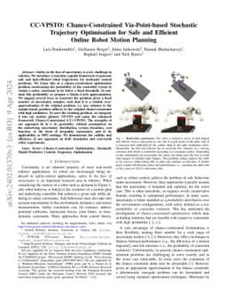 CC-VPSTO: Chance-Constrained Via-Point-based Stochastic Trajectory
  Optimisation for Safe and Efficient Online Robot Motion Planning