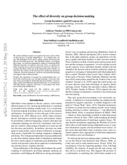 The effect of diversity on group decision-making