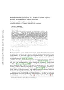 Simulation-based optimization of a production system topology -- a
  neural network-assisted genetic algorithm
