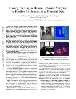 Closing the Gap in Human Behavior Analysis: A Pipeline for Synthesizing
  Trimodal Data