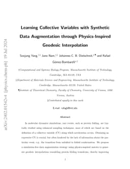 Learning Collective Variables with Synthetic Data Augmentation through
  Physics-Inspired Geodesic Interpolation