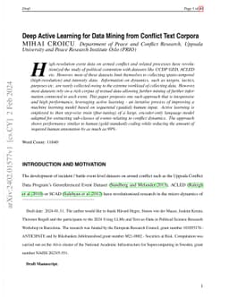 Deep Active Learning for Data Mining from Conflict Text Corpora