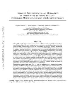 Improved Performances and Motivation in Intelligent Tutoring Systems: Combining Machine Learning and Learner Choice
